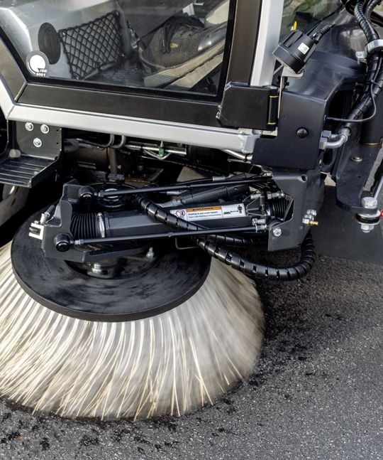 Brushes at compact sweeper from Bucher Municipal